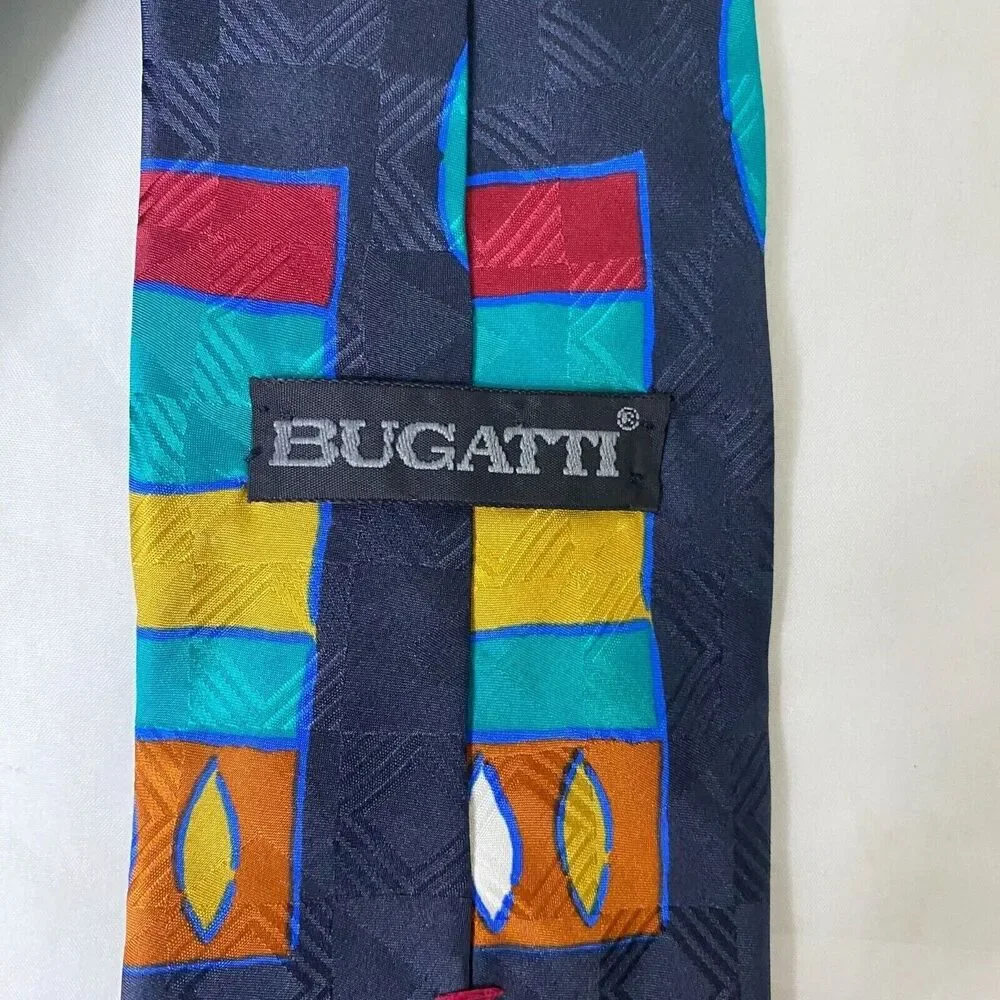 #6602 Bugatti Multi-colored Abstract Men's Necktie, Tie